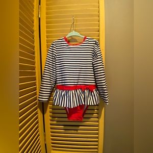 Red white and blue Long sleeve swim suit